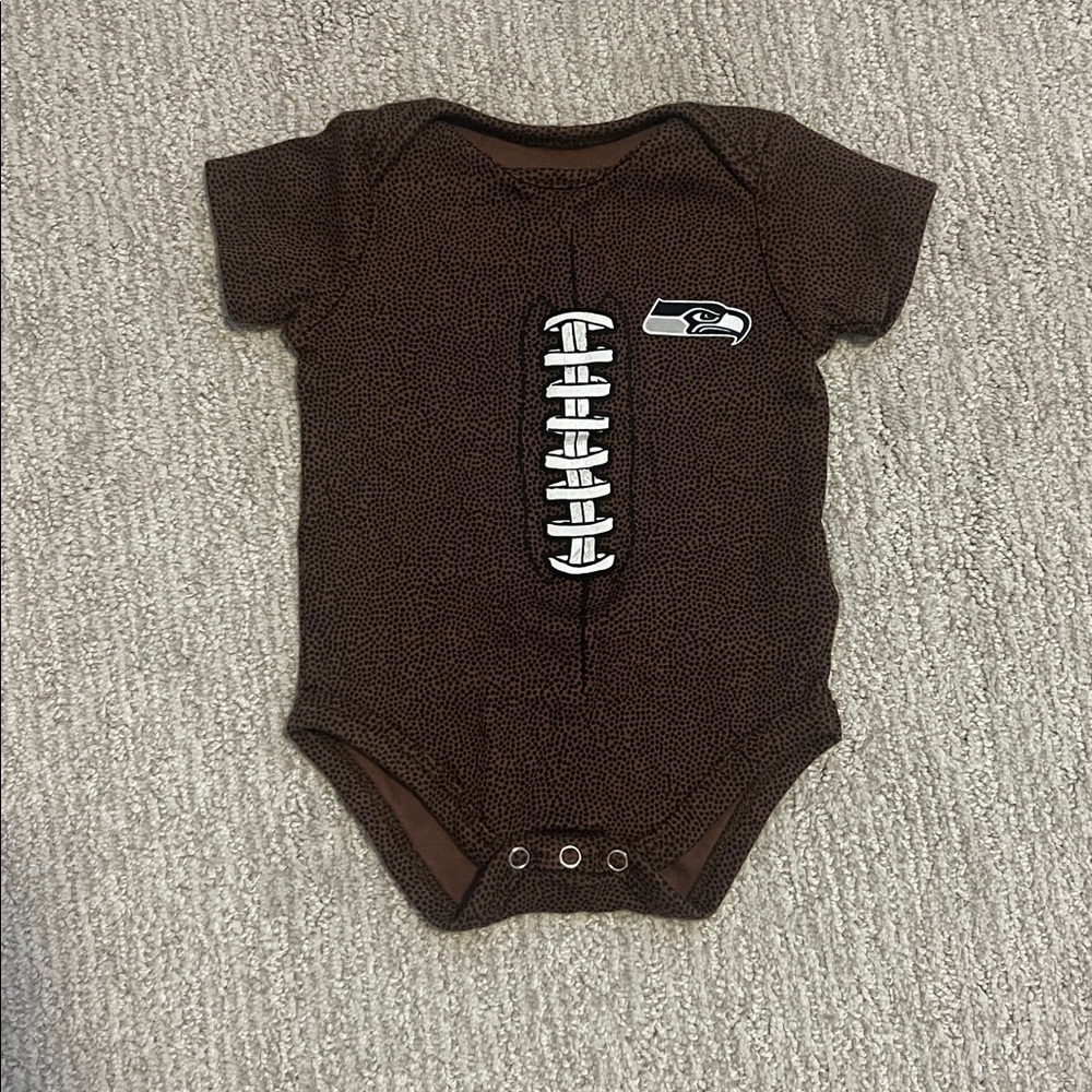 Seahawks NFL Brown Football Onesie